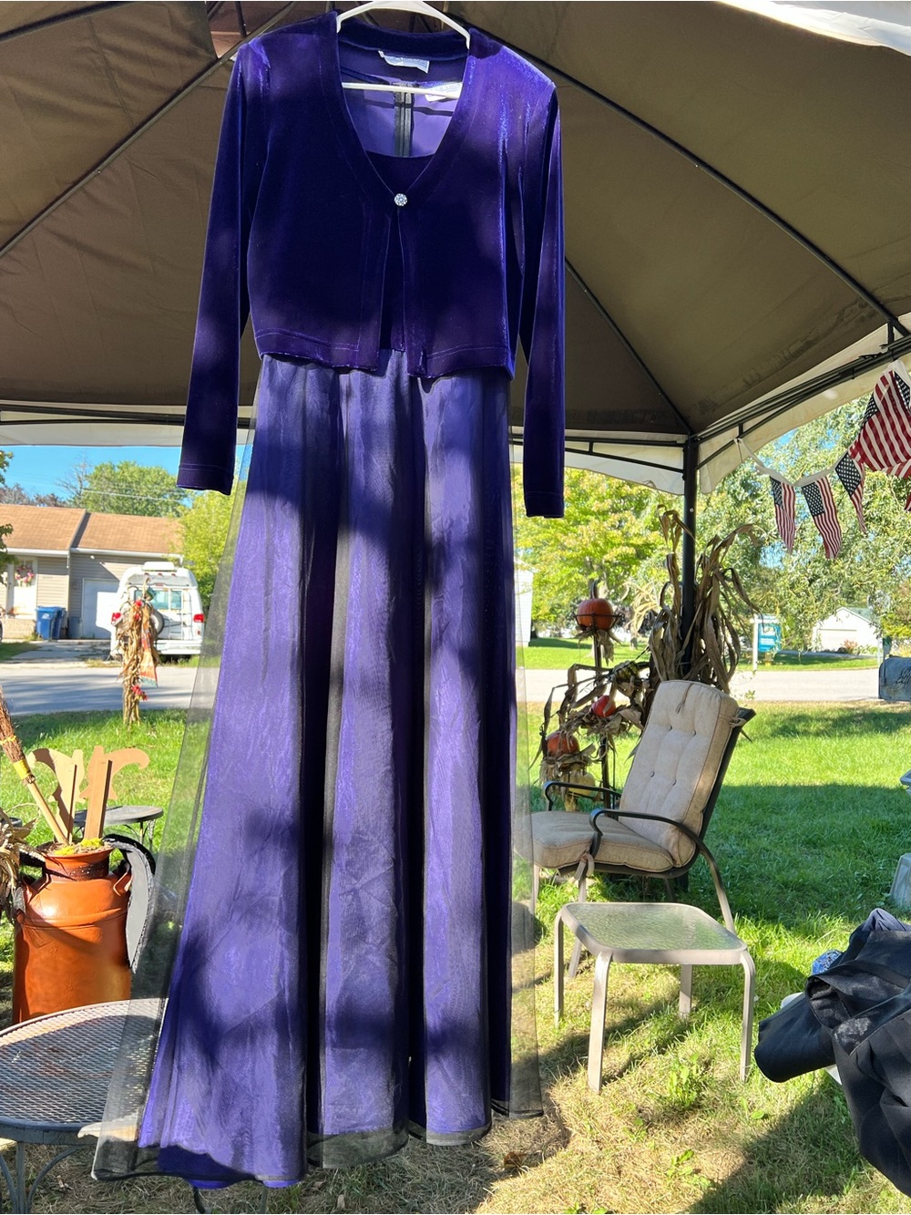Jessica Howard Purple Long Sleeve Maxi Dress with Bolero